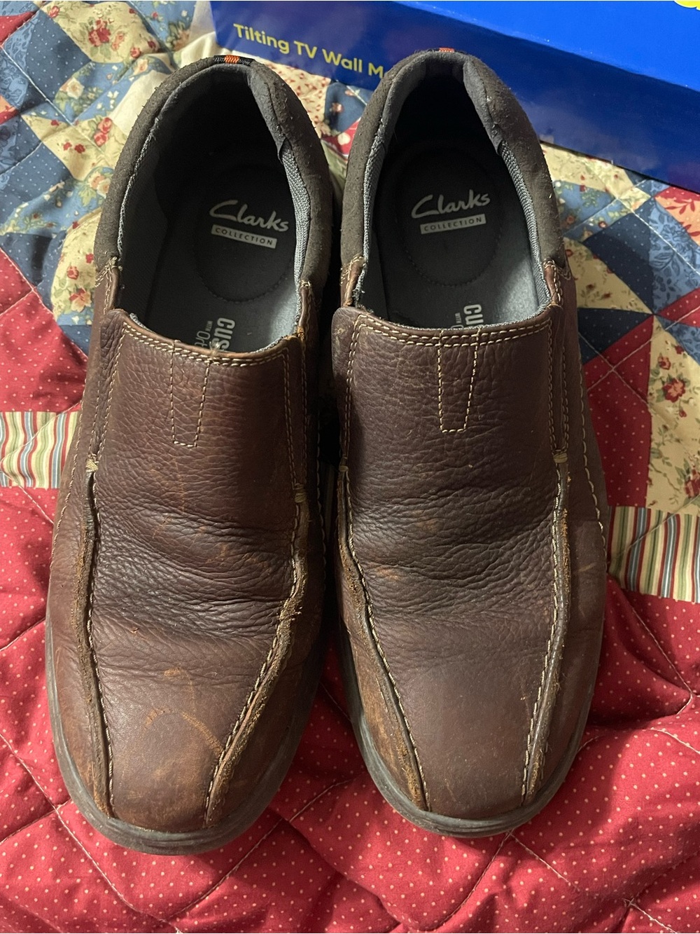 Clarks Brown Leather Slip-On Men's Casual Shoes